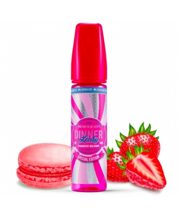 E liquide Strawberry Macaroon 0% Sucralose Dinner Lady 50ml