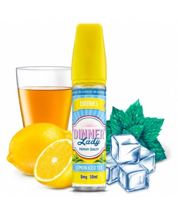 Soldes 9,95€ - E liquide Lemon Iced Tea 0% Sucralose Dinner Lady 50ml pas cher