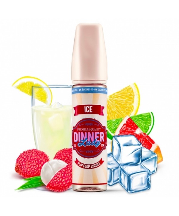 Soldes 9,95€ - E liquide Flip Flop Lychee Ice 0% Sucralose Dinner Lady 50ml pas cher