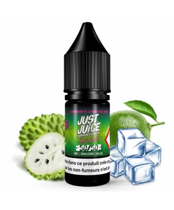Soldes 2,45€ - E liquide Guanabana & Lime On Ice Just Juice | Corossol Citron vert Frais pas cher